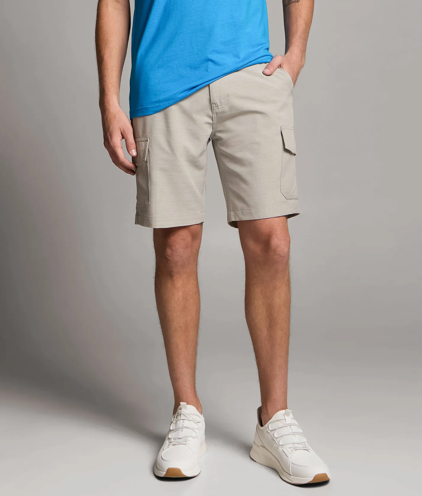 Maven Co-op Paroramic Cargo Stretch Short White Light Grey Sale