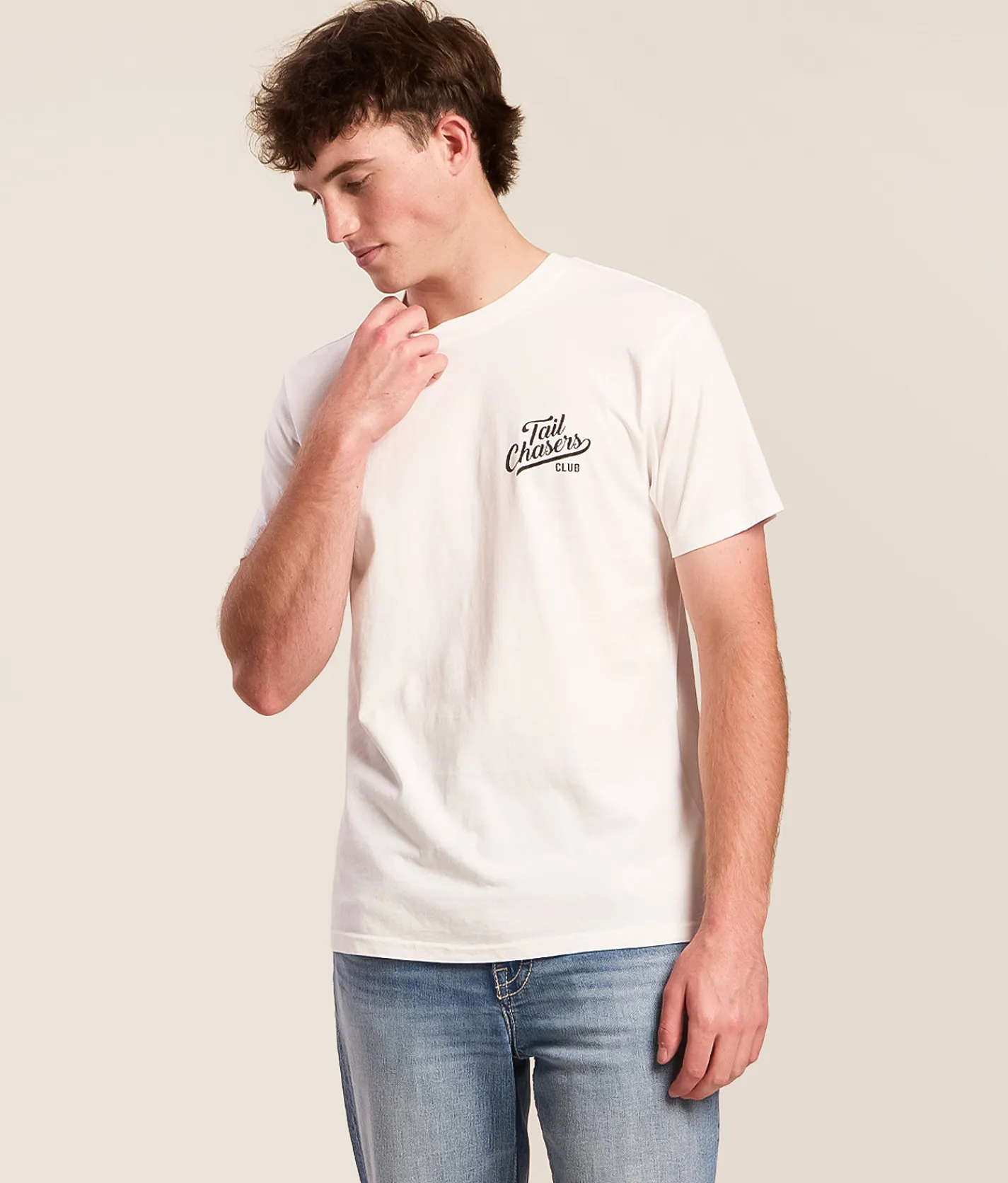 Tail Chasers Club Party Animal T-Shirt Antique White Hot