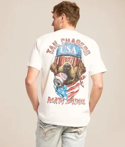 Tops|Graphic T-Shirts | Tail Chasers Club Party Animal T-Shirt Antique White