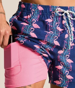 party pants Flamingles Party Starter Swim Trunks Navy Blue Online