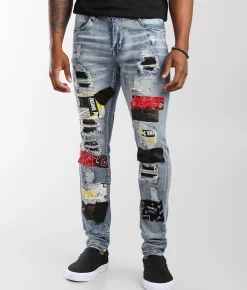 Sale Jeans|Bottoms | Industrial Indigo Patch Skinny Stretch Jean Indigo