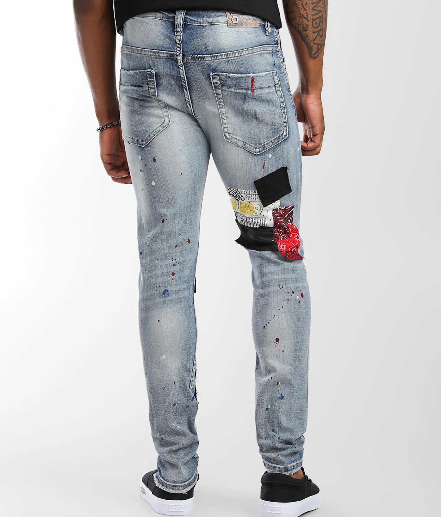 Sale Jeans|Bottoms | Industrial Indigo Patch Skinny Stretch Jean Indigo