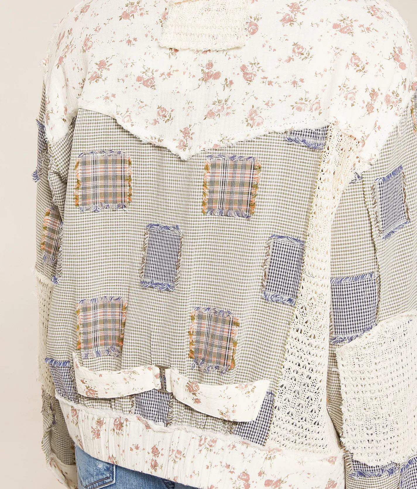 Tops|Coats & Jackets | POL Patchwork Jacket Green Multi