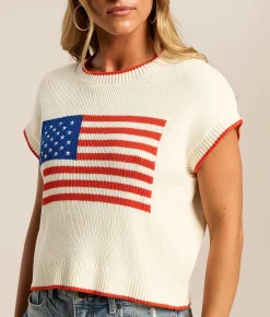 Tops | Z Supply Patriot Cropped Sweater Cloud