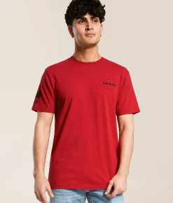 Tops|Graphic T-Shirts | Howitzer Patriot Eagle T-Shirt Equestrian Red