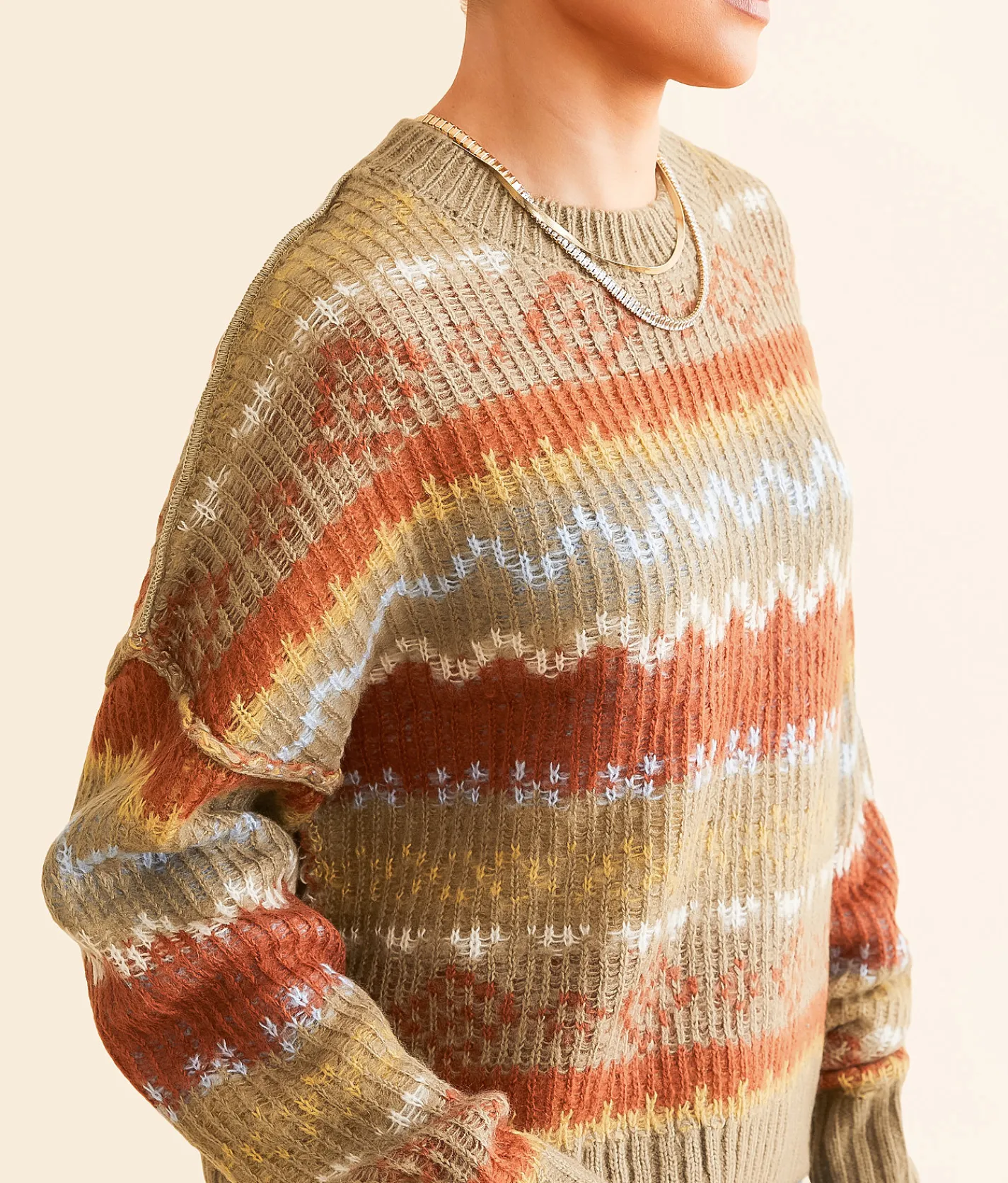 Gilded Intent Patterned Sweater Multi New