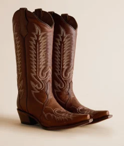 Circle G Patterns Leather Western Boot Honey Sale