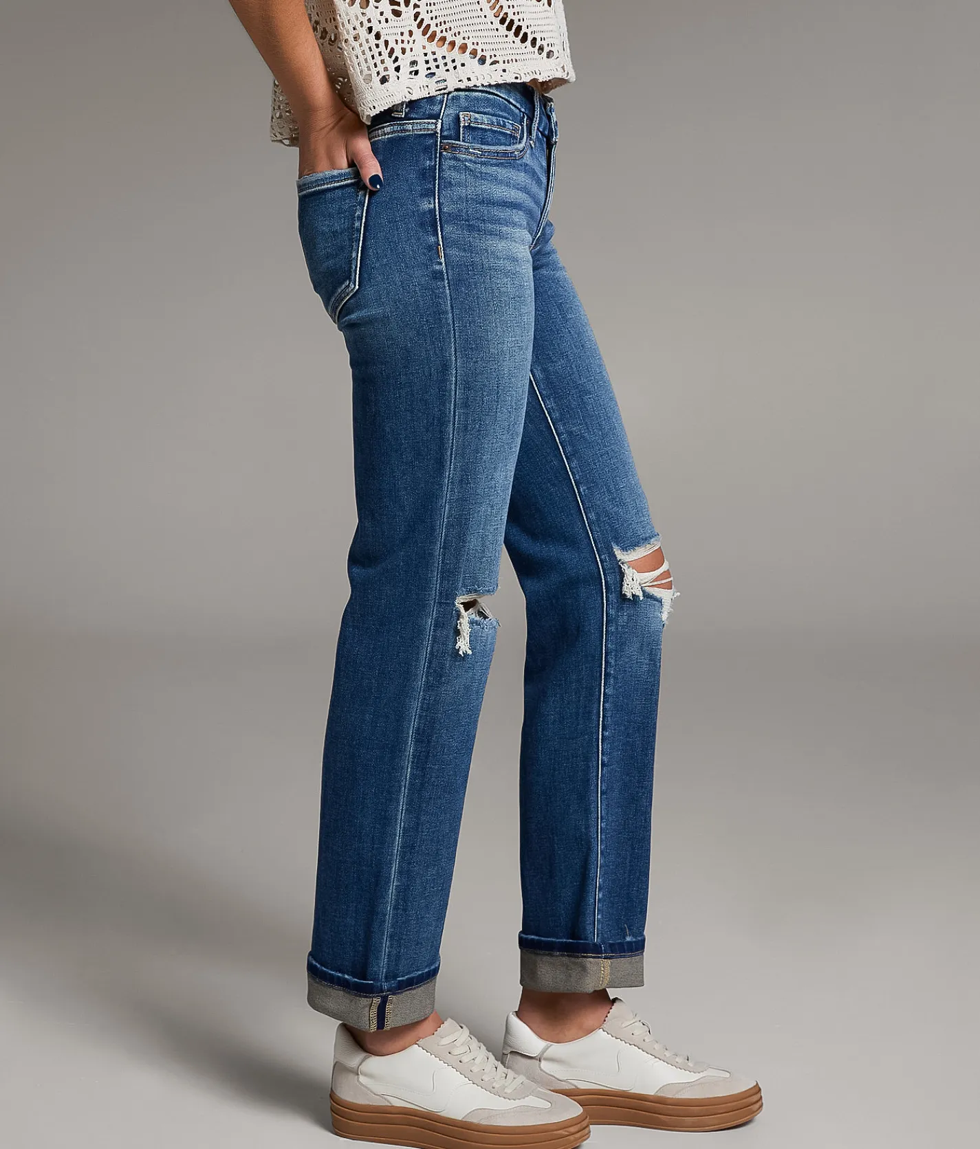 BKE Payton Cropped Straight Stretch Cuffed Jean Nuzzo Best
