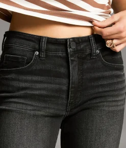 BKE Payton Cropped Straight Stretch Jean Washed Black New