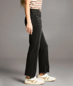 BKE Payton Cropped Straight Stretch Jean Washed Black New