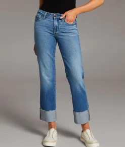 BKE Payton Cropped Straight Stretch Cuffed Jean Boykin Best