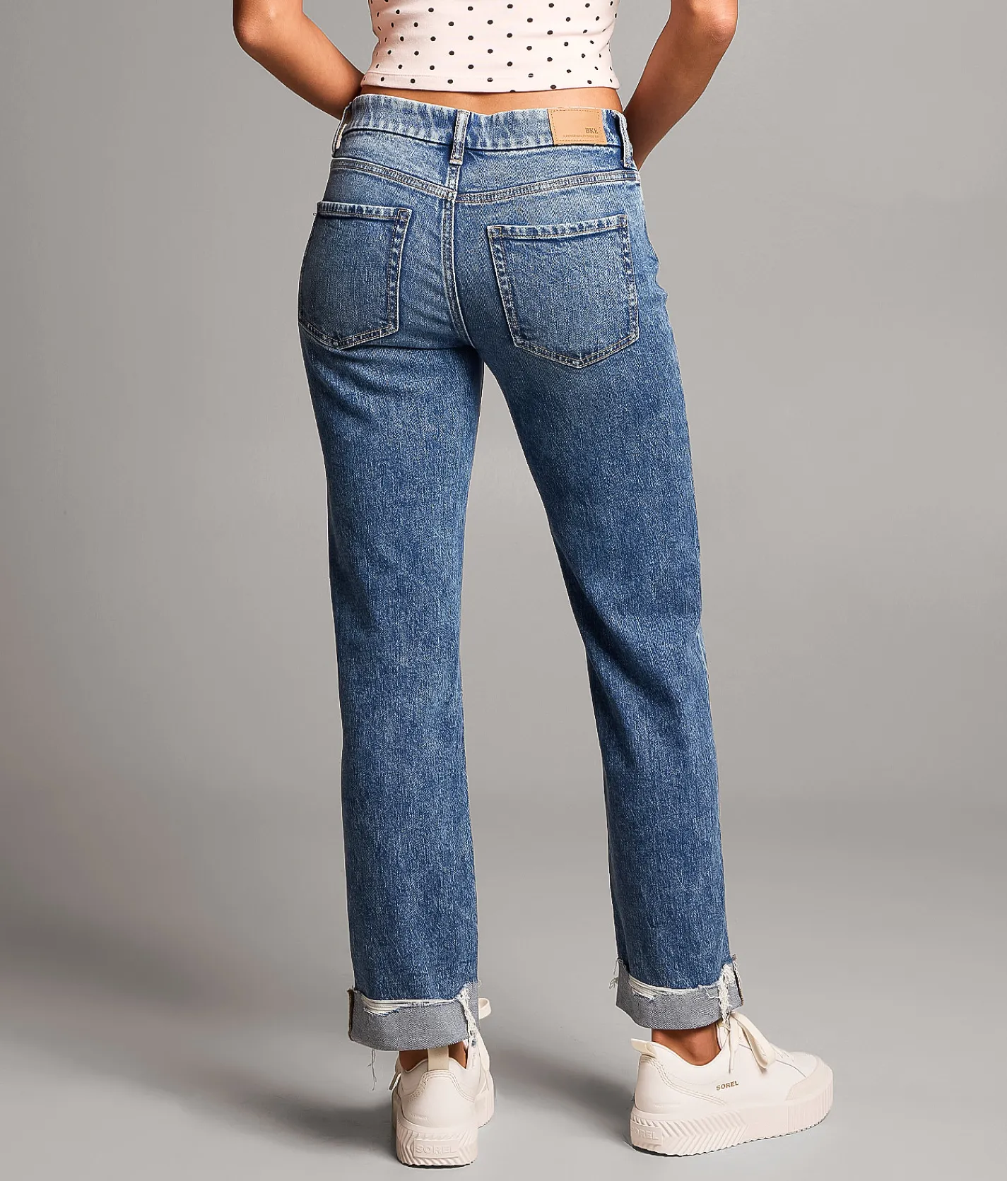 BKE Payton Cropped Straight Stretch Jean Disham Clearance