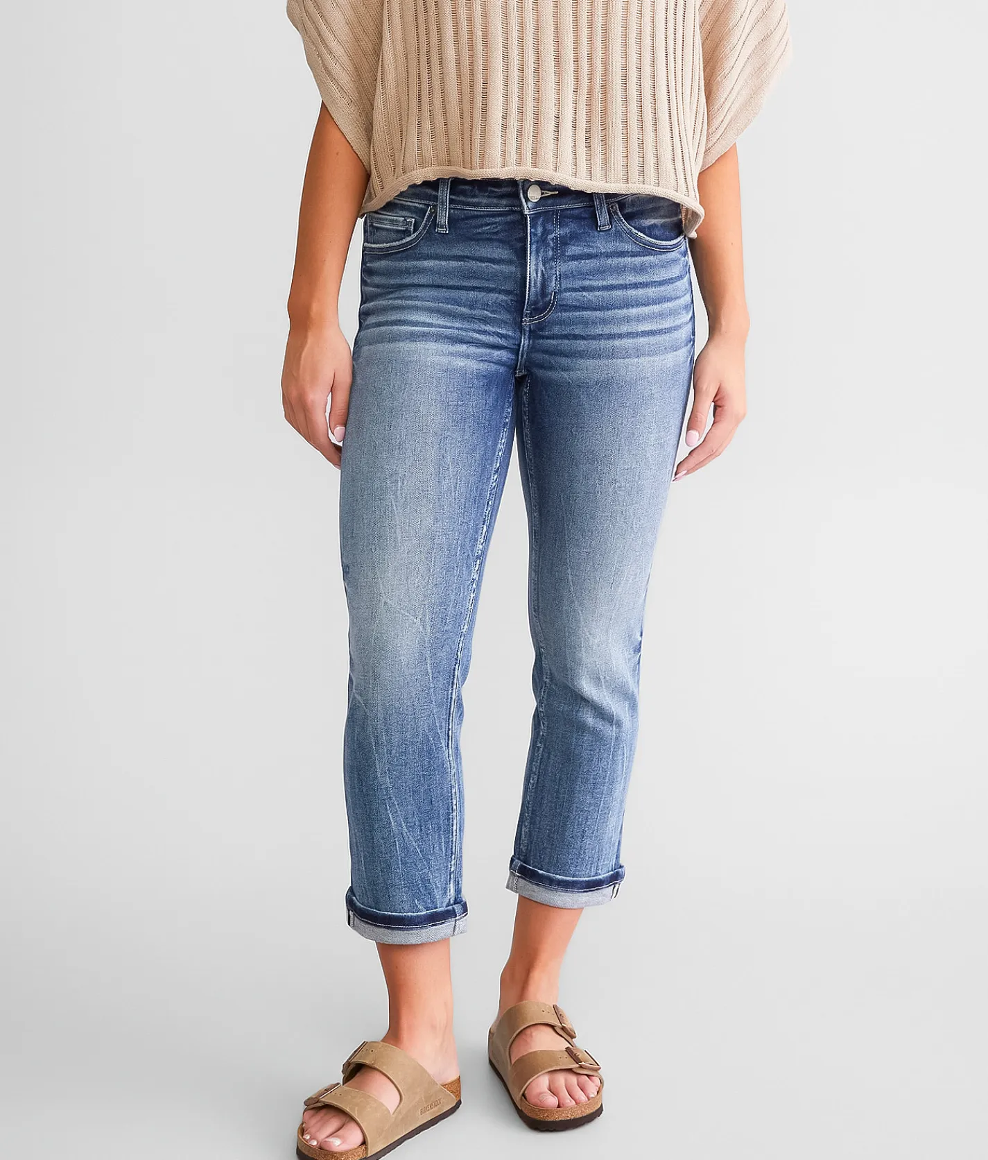 Jeans|Bottoms | BKE Payton Cuffed Stretch Capri Jean Ruddy 2