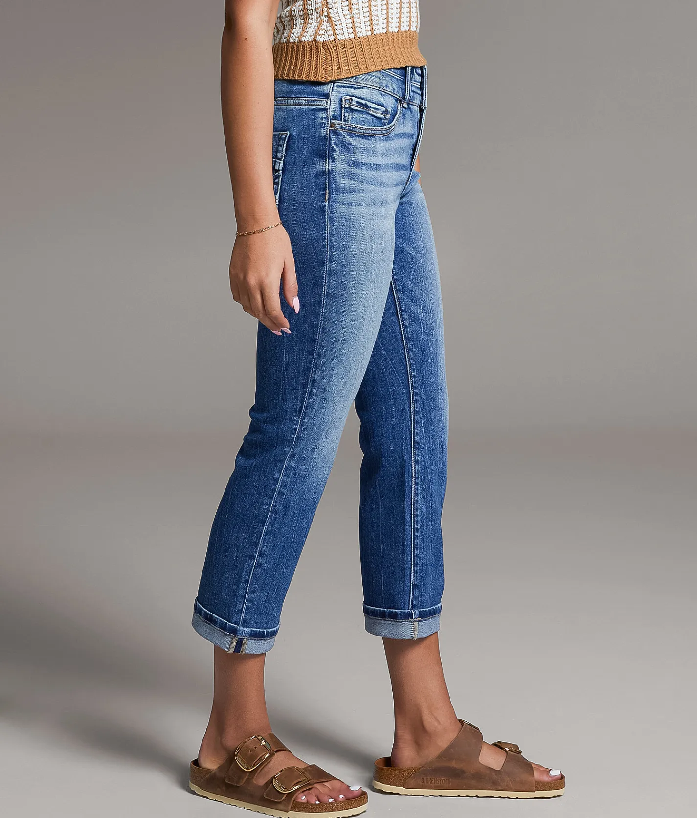 Jeans|Bottoms | BKE Payton Cuffed Stretch Capri Jean Brasen 2