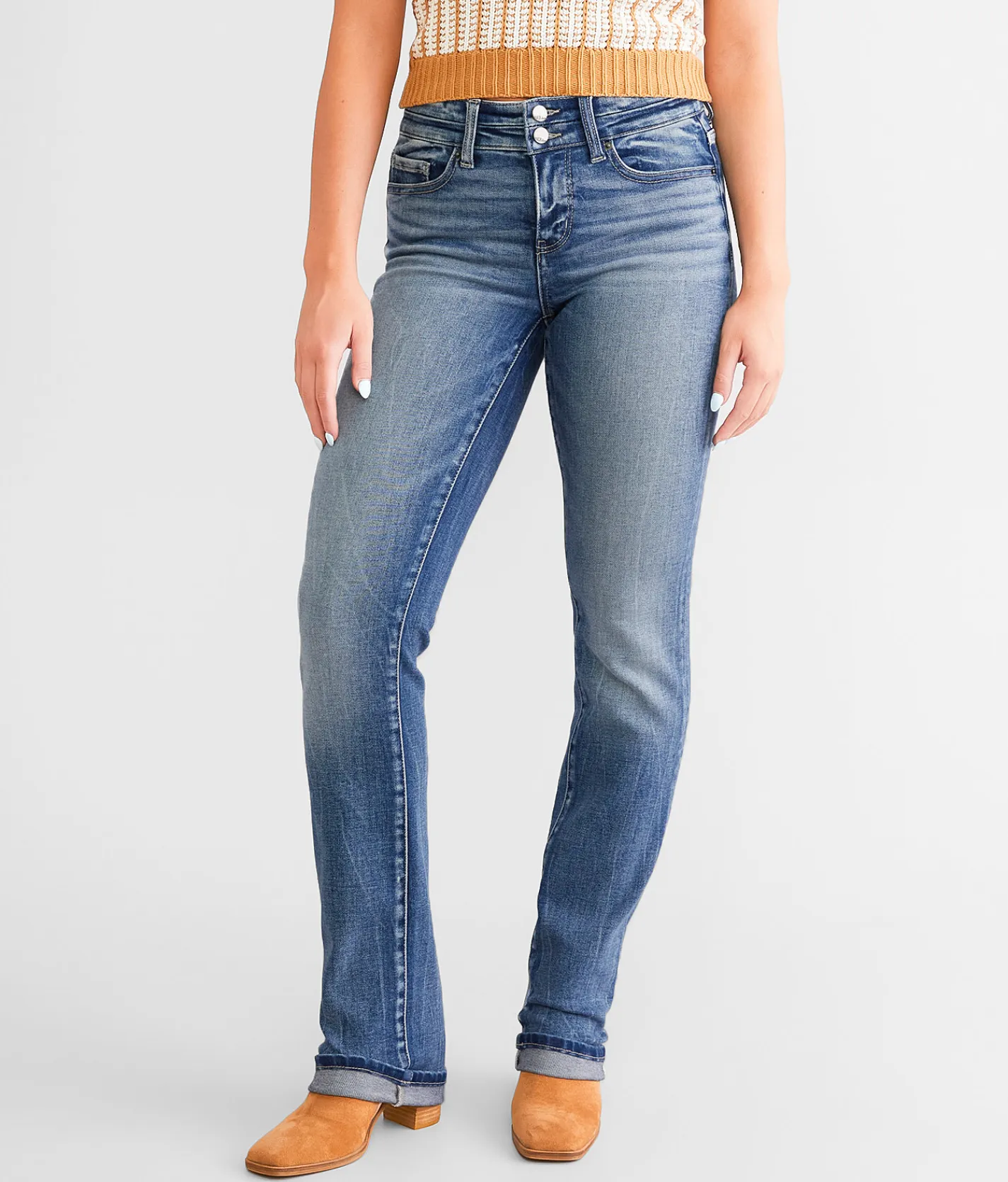 BKE Payton Straight Stretch Cuffed Jean Gregory Clearance