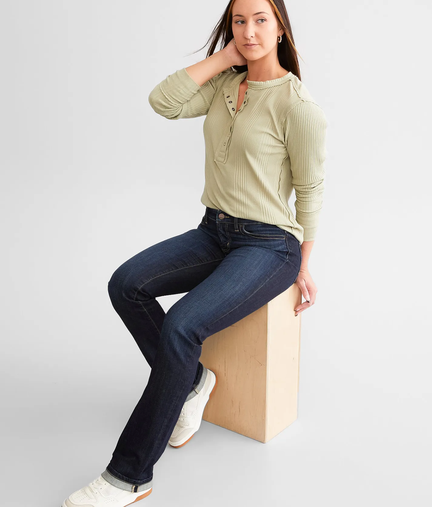 BKE Payton Straight Stretch Cuffed Jean Swartz Online