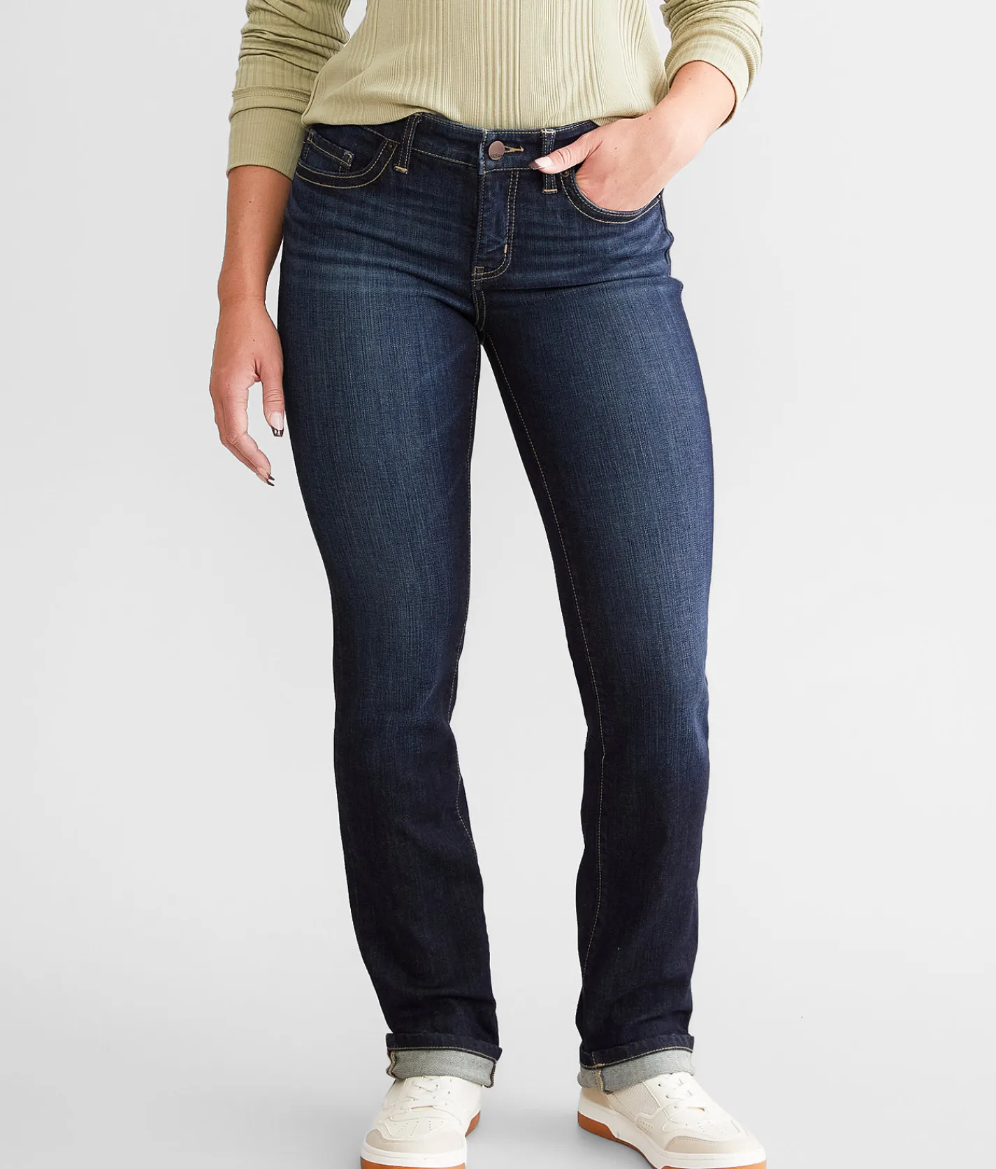 BKE Payton Straight Stretch Cuffed Jean Swartz Online