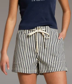 Bottoms|Shorts | BKE Payton Striped Stretch Short Navy Cream Stripe