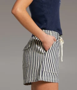 Bottoms|Shorts | BKE Payton Striped Stretch Short Navy Cream Stripe