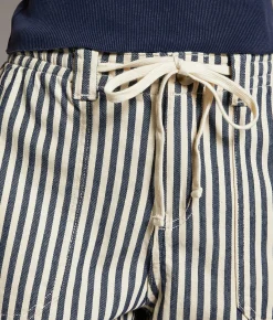 Bottoms|Shorts | BKE Payton Striped Stretch Short Navy Cream Stripe