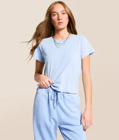 Tops | Gilded Intent Peach Baby T-Shirt Vista Blue