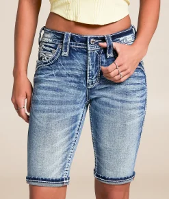 Bottoms | Rock Revival Pearlie Mid-Rise Bermuda Stretch Short Pearlie MU208