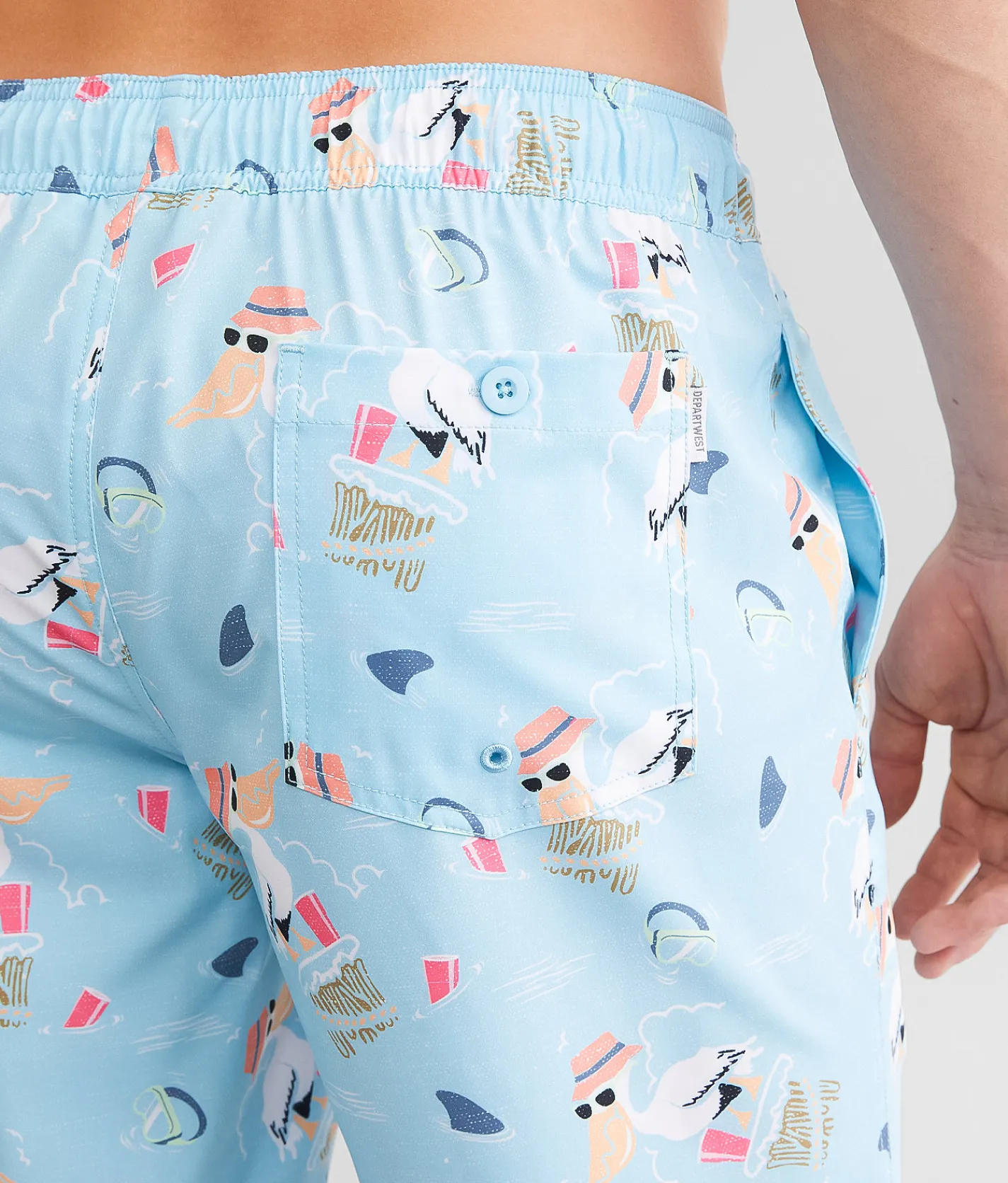 Bottoms|Swimwear | Departwest Pelican Stretch Swim Trunks Light Blue