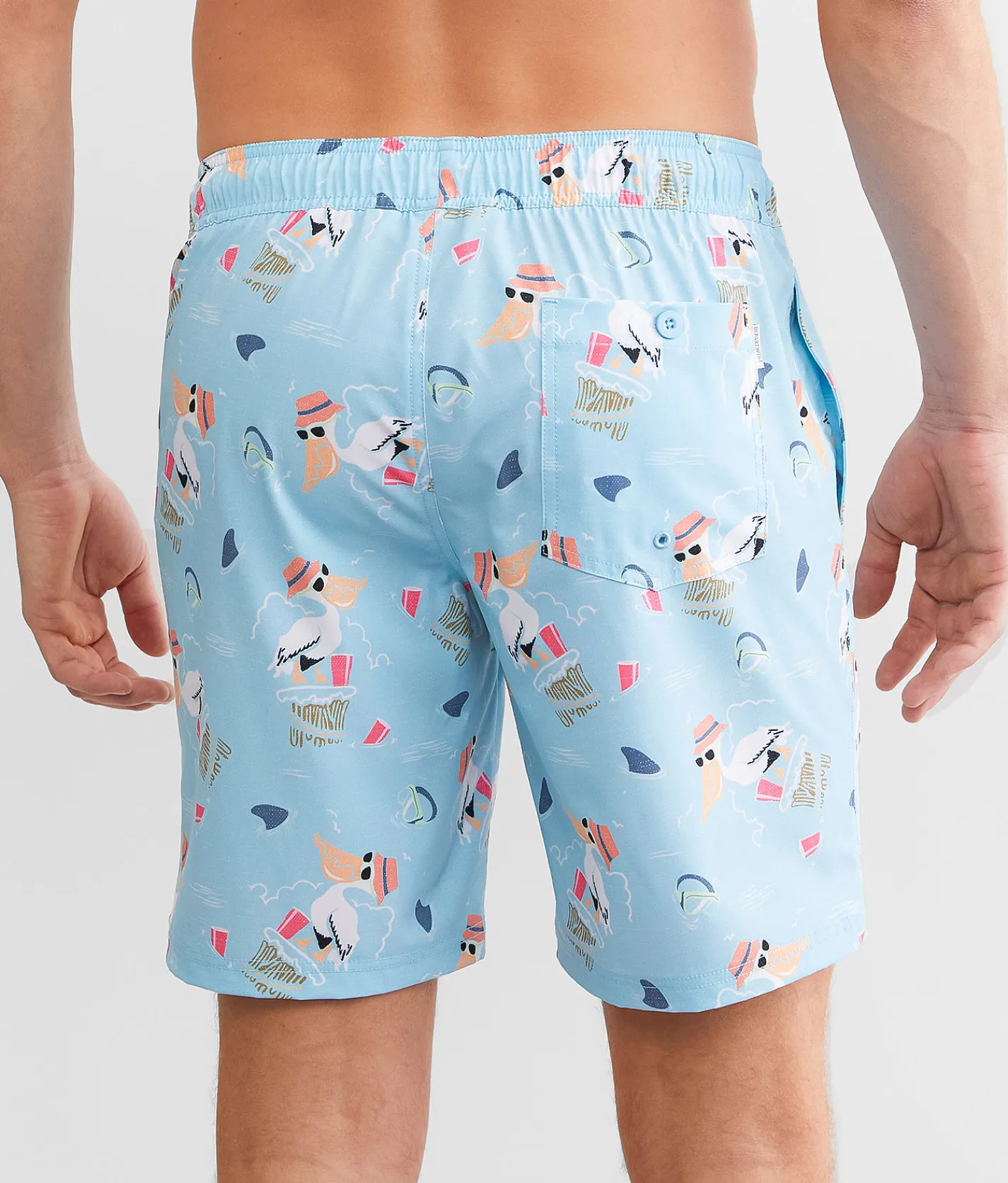 Bottoms|Swimwear | Departwest Pelican Stretch Swim Trunks Light Blue