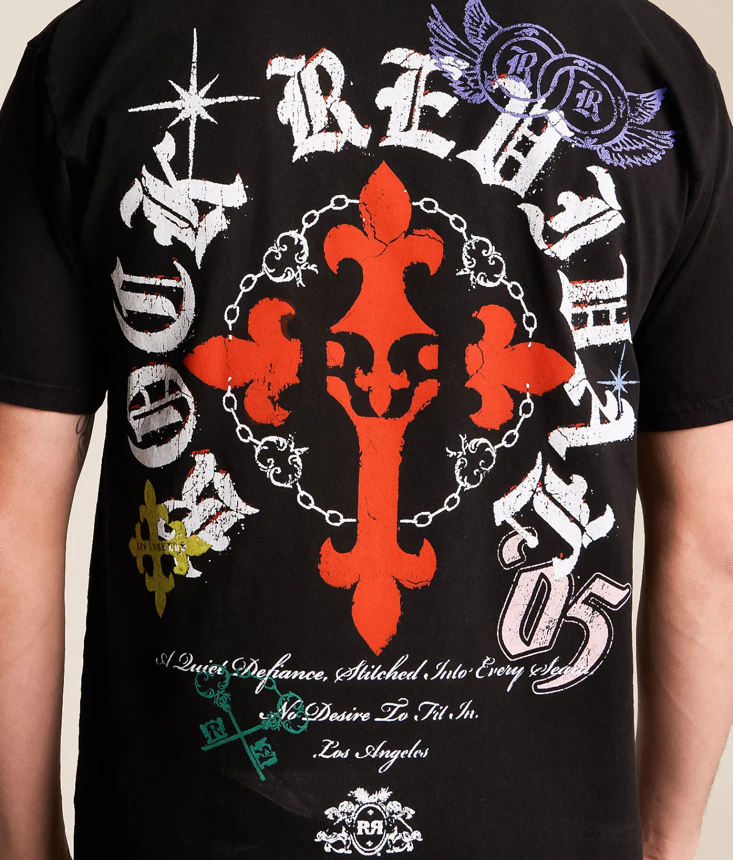 Rock Revival Penn T-Shirt Black Dust Clearance
