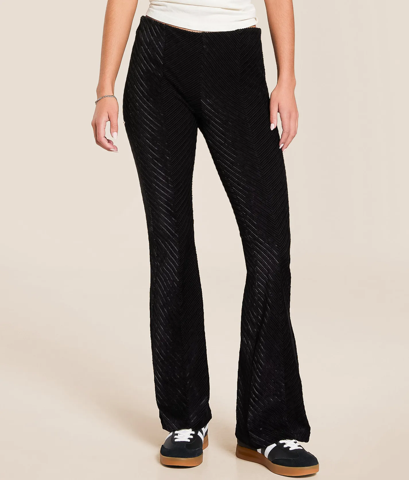 Bottoms | Free People Penny Pull-On Velvet Flare Pant Black