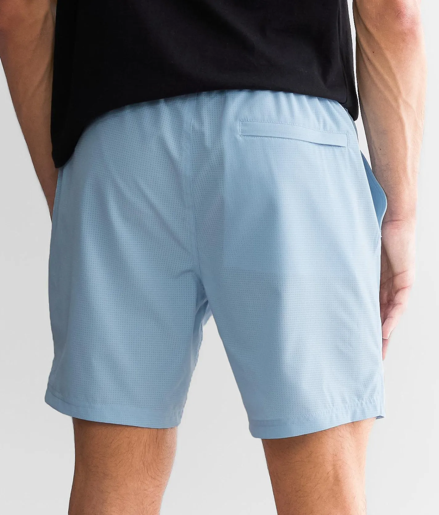Bottoms|Activewear | Veece Perforated Active Stretch Short Light Blue