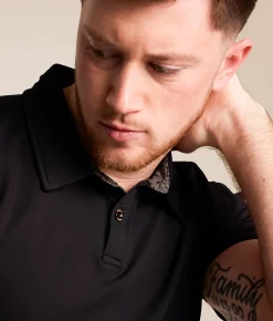 J.B. Holt Performance Polo Black White Outlet