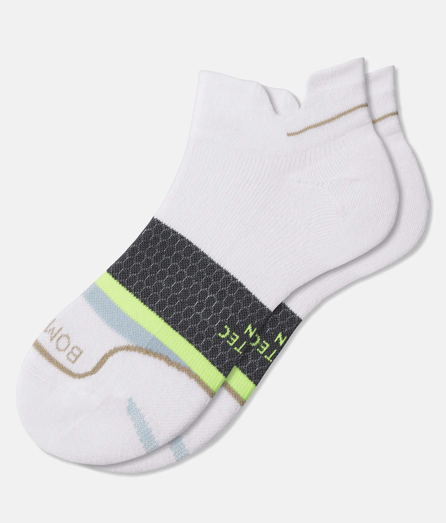 Activewear | Bombas® Performance Running Ankle Socks White Neon Yellow