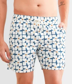 Bottoms|Swimwear | RVCA Perry Stretch Swim Trunks Cool Blue