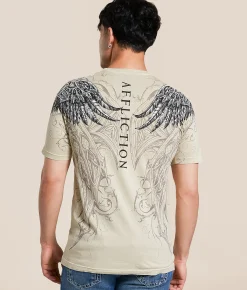 Graphic T-Shirts | Affliction Peter T-Shirt Sand Lava Wash