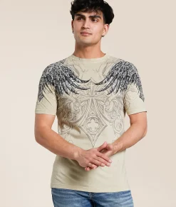 Graphic T-Shirts | Affliction Peter T-Shirt Sand Lava Wash