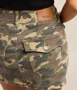 Bottoms | HIDDEN Peyton Denim Stretch Skirt Camo