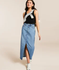 HIDDEN Peyton Denim Maxi Skirt Medium Hot