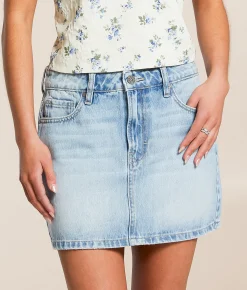 HIDDEN Peyton Denim Mini Skirt Malibu Hot