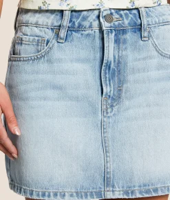 HIDDEN Peyton Denim Mini Skirt Malibu Hot