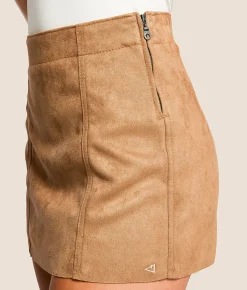 Bottoms | HIDDEN Peyton Faux Suede Mini Skirt Suede Caramel