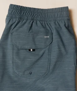 Hurley Phantom Eco Slub Stretch Swim Trunks Grey Teal Clearance