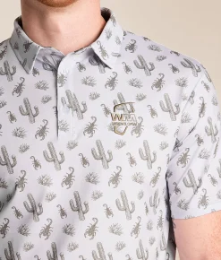 Flomotion Phoenix Open Calypso Cactus Performance Polo Grey Discount