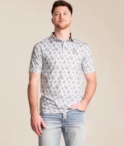 Flomotion Phoenix Open Calypso Cactus Performance Polo Grey Discount