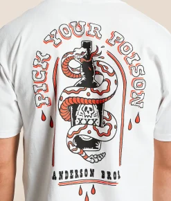 Graphic T-Shirts | Anderson Bros Pick Your Poison T-Shirt White