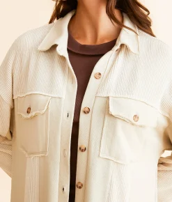 BKE Pieced Boyfriend Shirt Peyote Sale