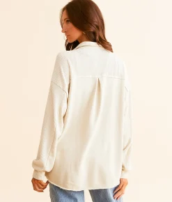 BKE Pieced Boyfriend Shirt Peyote Sale