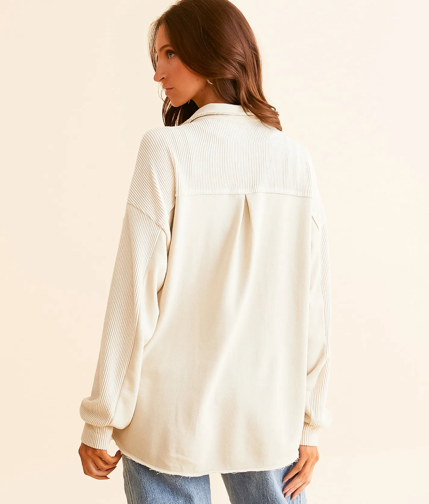 BKE Pieced Boyfriend Shirt Peyote Sale