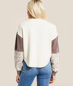 Tops | Gilded Intent Pieced Camo Boxy Pullover Beige Camo