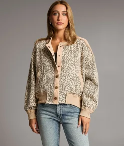 Tops|Coats & Jackets | BKE Pieced Cheetah Jacket Brown Multi
